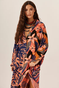 Chemise Longa Rosé Patchwork Yacamim L1