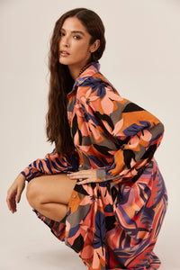 Chemise Longa Rosé Patchwork Yacamim L1