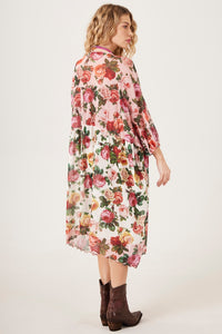 Yacamim E5 Pink Patchwork Tulle 3/8 Sleeve Short Dress