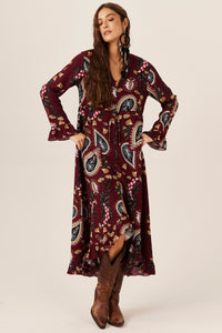 Yacamim Burgundy Long Dress E14