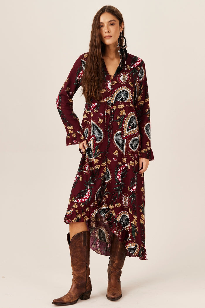 Yacamim Burgundy Long Dress E14