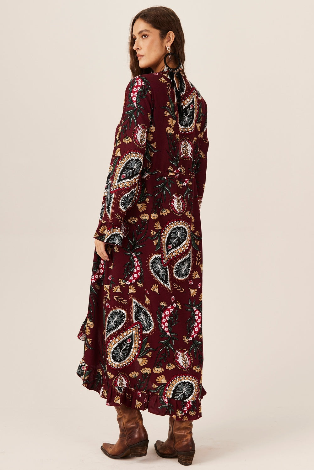 Yacamim Burgundy Long Dress E14