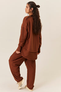 Yacamim A2 Brown Sweatpants with Cuffs