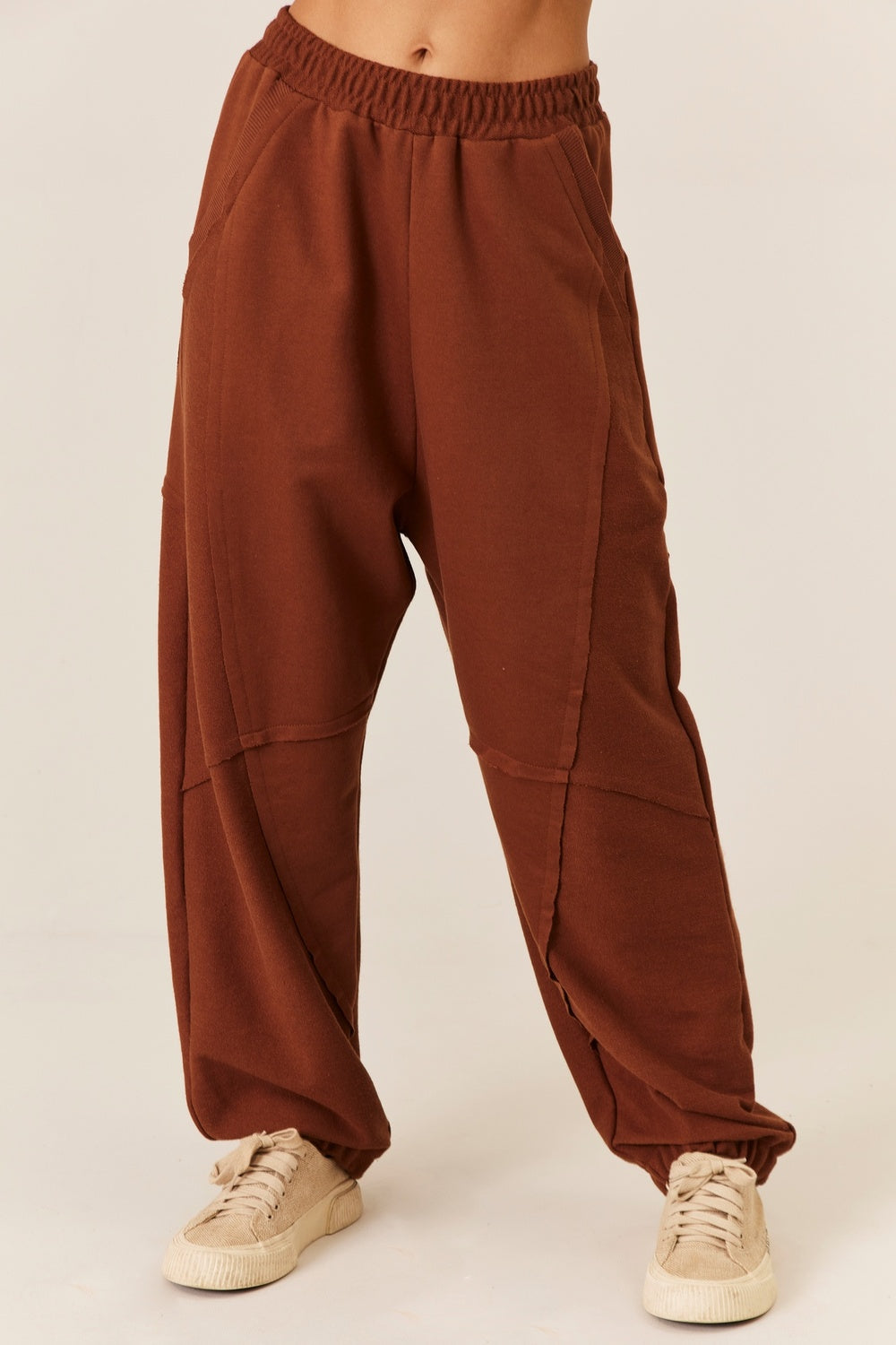 Yacamim A2 Brown Sweatpants with Cuffs