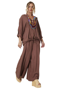Yacamim A21 Brown Linen Culottes