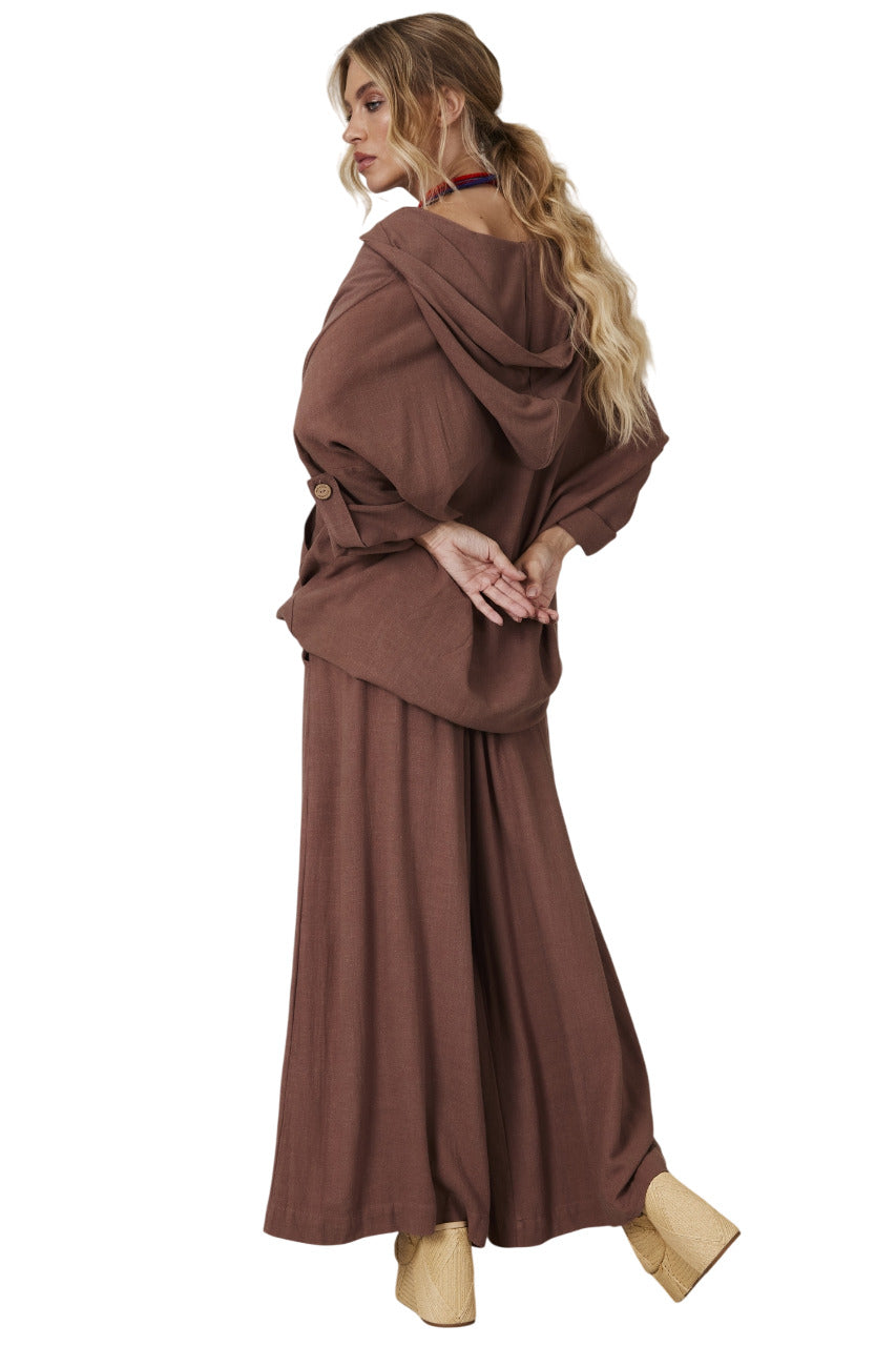 Yacamim A21 Brown Linen Culottes
