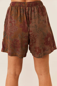 Brown Paraty Yacamim Embroidered Floral Shorts R4
