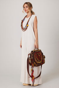 Yacamim Beige Linen Long Jumpsuit