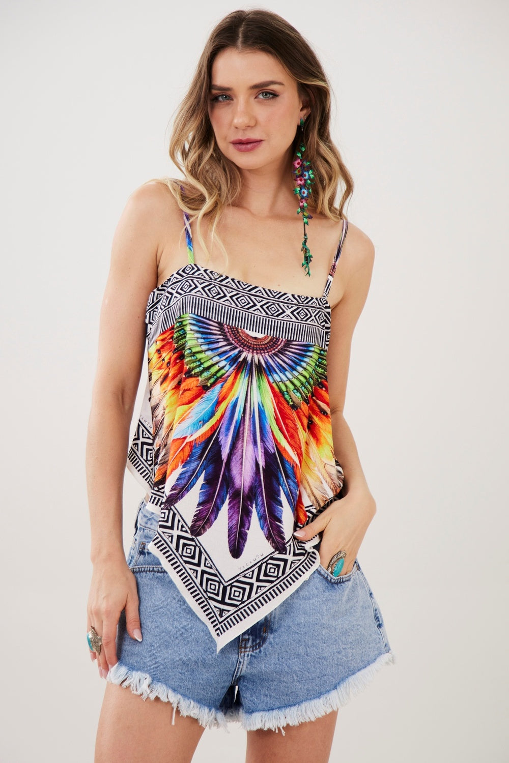 Cropped Scarf Off-White Yacamim Exclusive Print I5