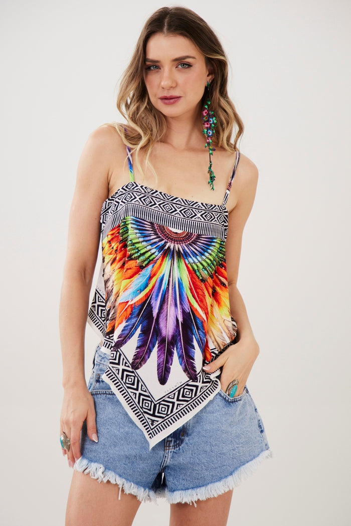Cropped Scarf Off-White Yacamim Exclusive Print I5