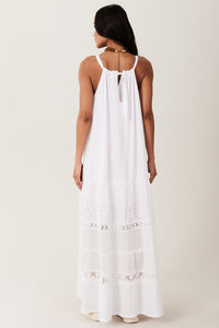 Yacamim E10 White Long Strap Dress with Lace
