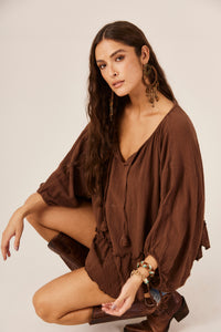 Bata Ampla Gaze Marrakesh Marrom Yacamim B1