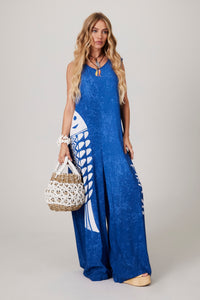 Blue Harem Tank Jumpsuit "Pira Omomba'e Yacamim" Collection Q1