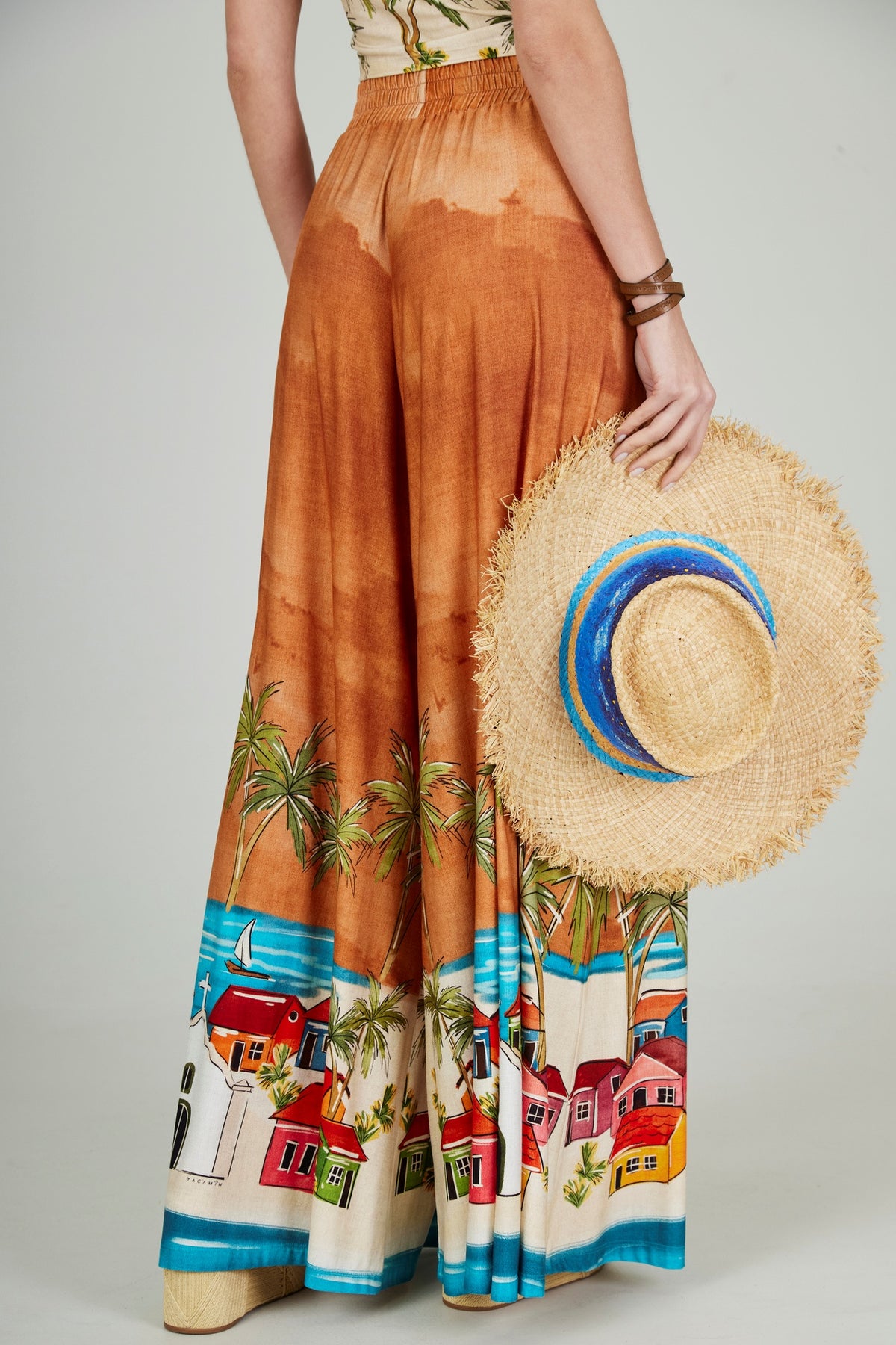 Cocada Brown Palazzo Pants Bahêa Collection Yacamim Q1