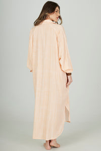 Yacamim L4 Striped Orange Long Loose Shirt