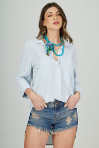 Blue Striped Yacamim Oversized Shirt M6