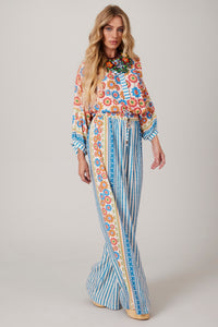 Blue Palazzo Pants "Pira Omomba'e Yacamim K4" Collection