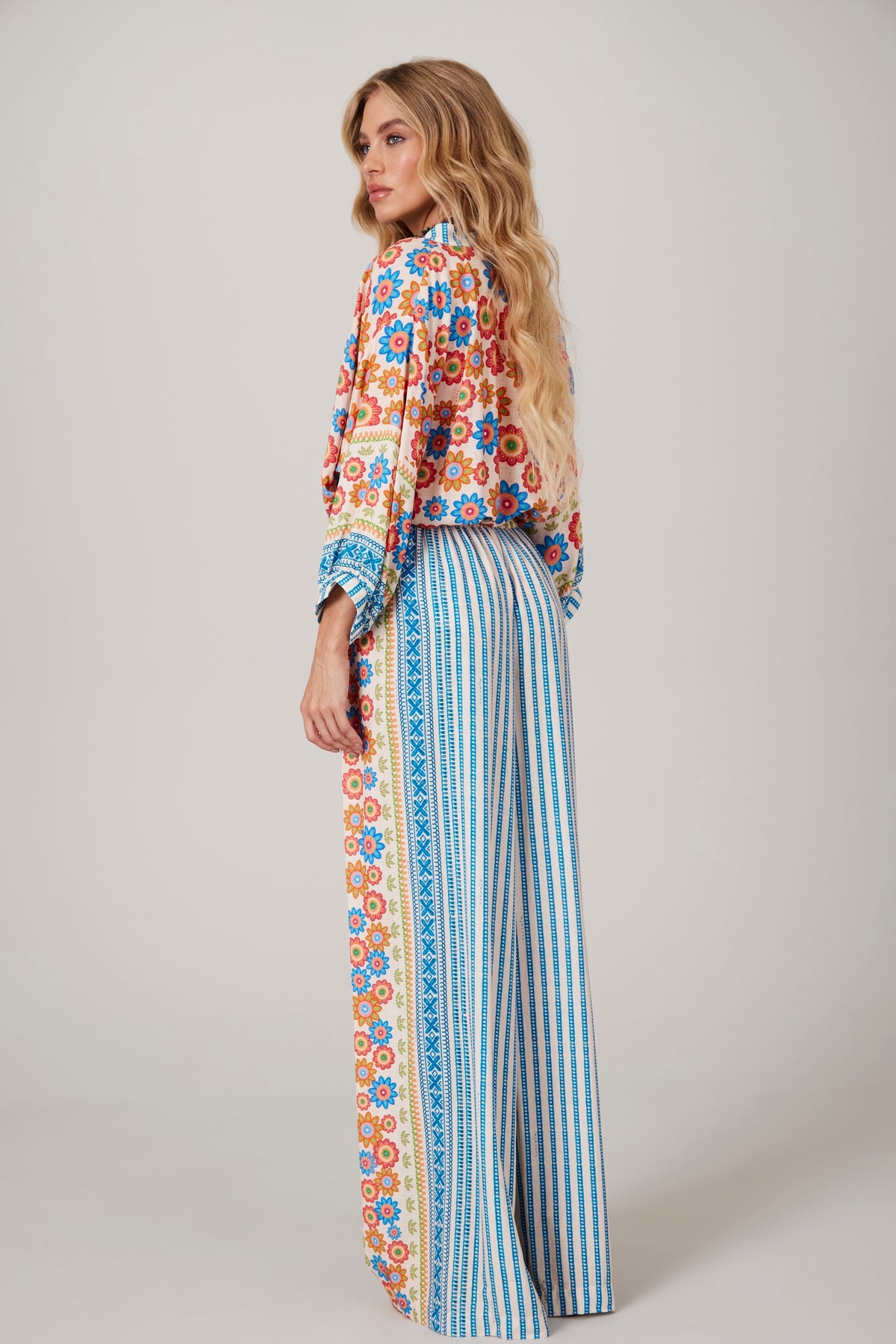 Blue Palazzo Pants "Pira Omomba'e Yacamim K4" Collection