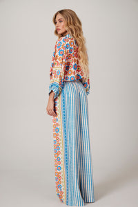 Blue Palazzo Pants "Pira Omomba'e Yacamim K4" Collection