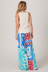 Blue and Red Saruel Trousers Pira Omomba''e Yacamim K1 Collection