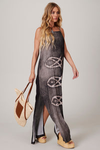 Dark Grey Long Dress "Pira Omomba''e Yacamim" Collection