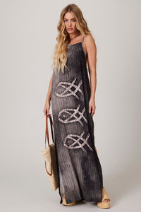 Dark Grey Long Dress "Pira Omomba''e Yacamim" Collection