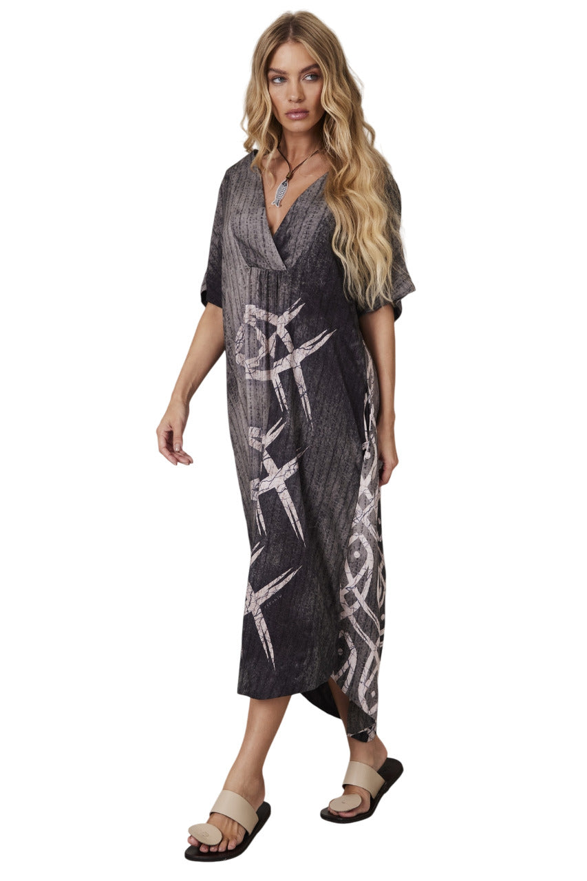 Dark Grey Midi Dress "Pira Omomba'e Yacamim" Collection