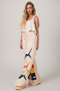 Beige Palazzo Pants "Pira Omomba''e Yacamim K4" Collection