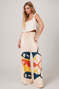 Beige Palazzo Pants "Pira Omomba''e Yacamim K4" Collection