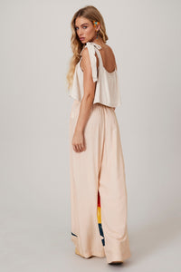Beige Palazzo Pants "Pira Omomba''e Yacamim K4" Collection