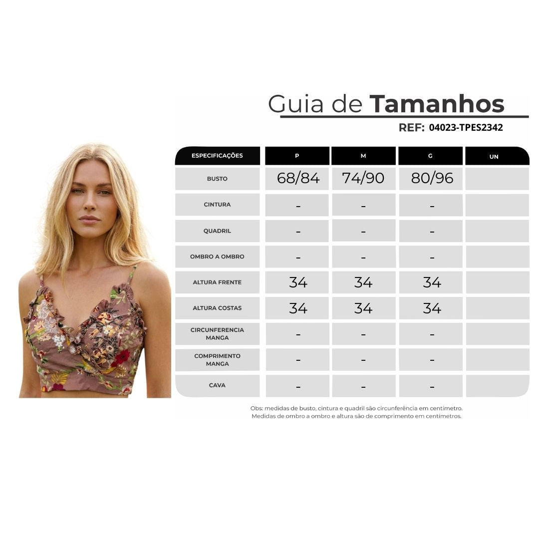 Yacamim Brown Printed Wrap Cropped Top B22