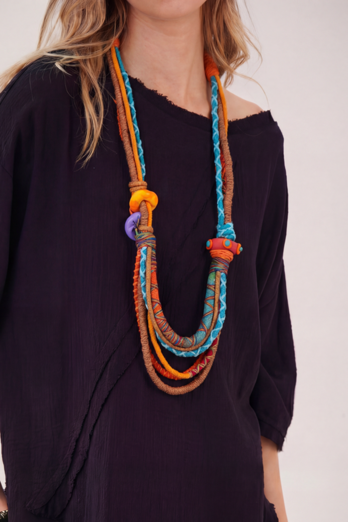 Handmade Yacamim Colorful Rope Necklace #899
