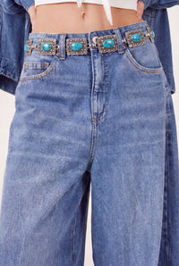 Yacamim Metal Belt with Stones #698